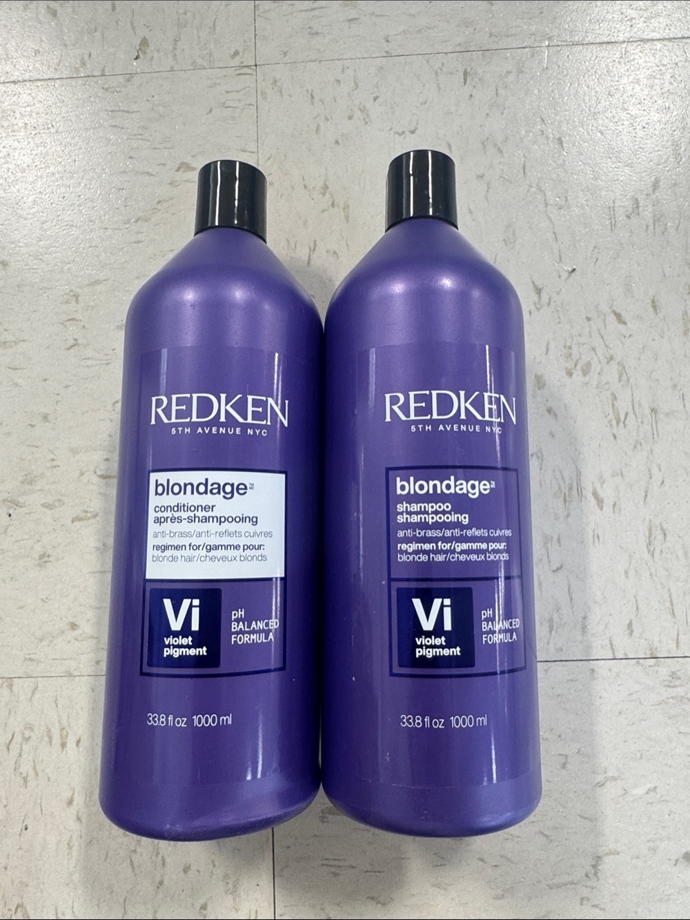 Redken Blondage Violet Duo - Purple shampoo and container one liter each